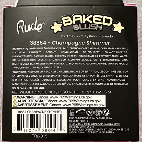 3/$15 🌼 RUDE Baked Blush in Champagne Shimmer. - Picture 3 of 4